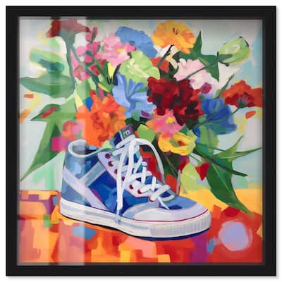 Colorful Sneaker Bouquet Shadowbox by Art Remedy