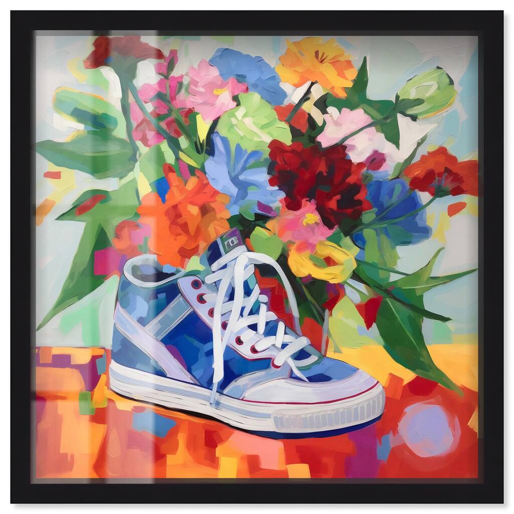 Colorful Sneaker Bouquet Shadowbox by Art Remedy