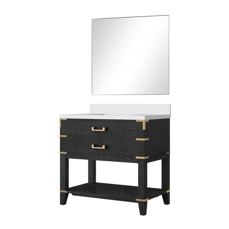 Norwalk Bath Vanity with Quartz Top, Sink and Mirror