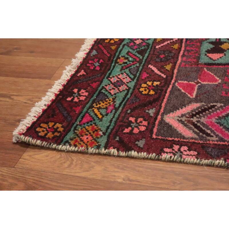 Hand Knotted Oriental 100% Wool Carpet Traditional Tribal Greys & Charcoal Ardebil Runner Rug - 10' 1'' X 2' 7''