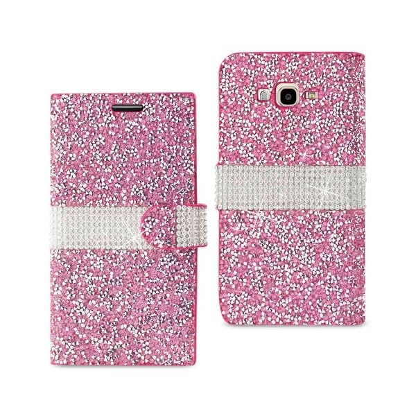 REIKO SAMSUNG GALAXY J7 JEWELRY RHINESTONE WALLET CASE IN PINK