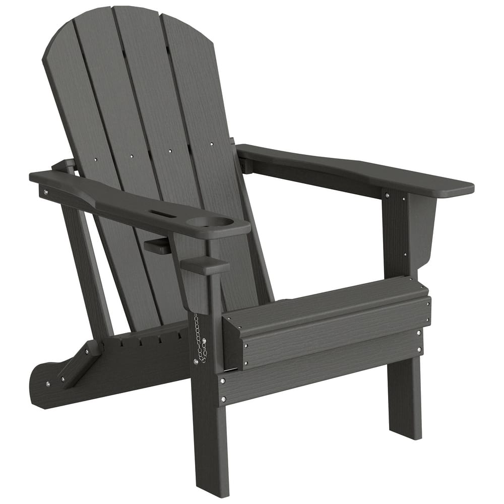 Alvaro Outdoor Adirondack Chair with Cup Holder