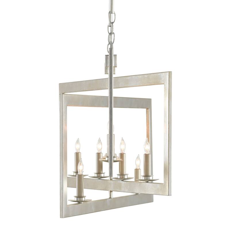 Currey & Company Middleton Rectangular Silver Chandelier - 23.25"h x 54"w x 14.5"d
