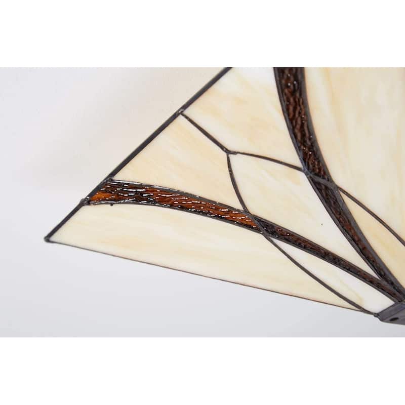 3 light tiffany semi flush ceiling light antique brass and art ceiling lamp