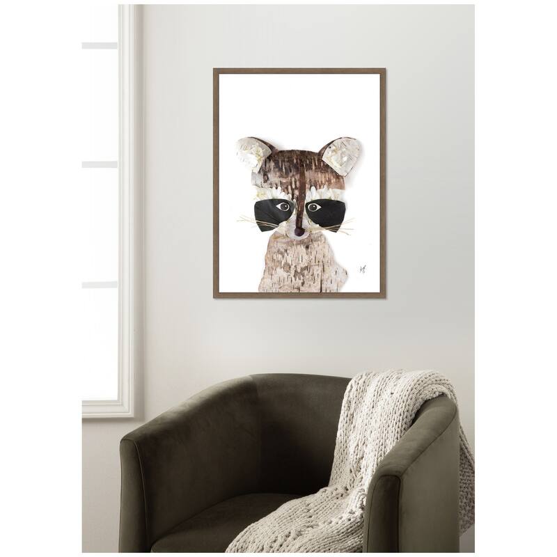 Kate and Laurel Animal by Madeline Jeppesen Framed Canvas Wall Art Print