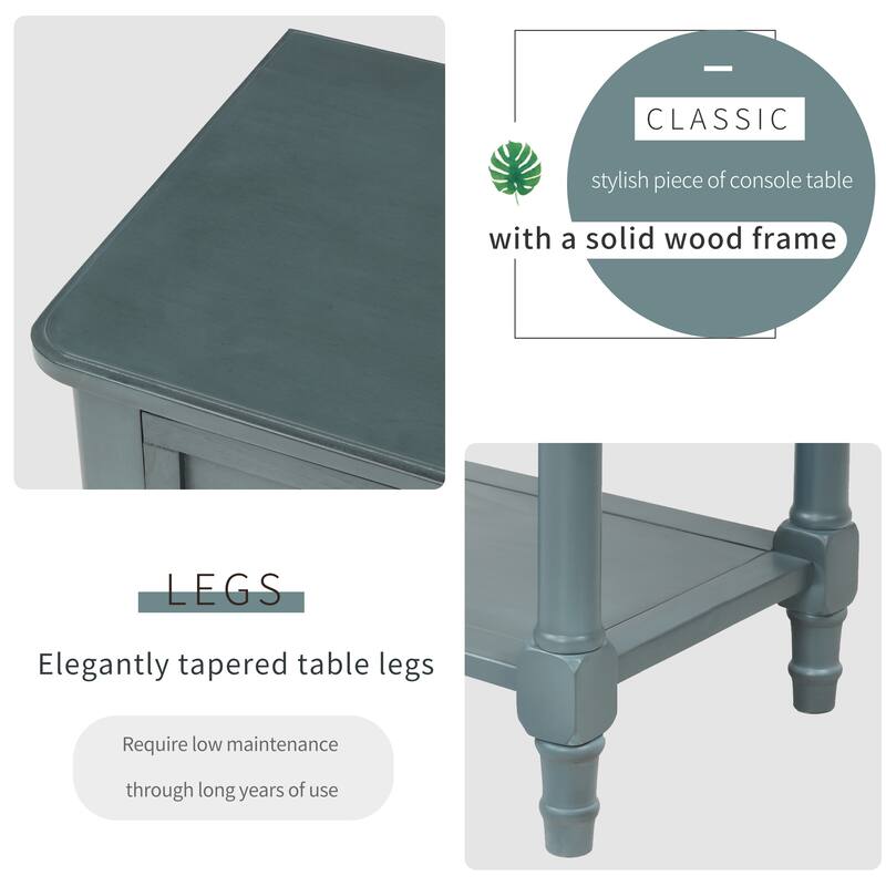 Narrow Console Table, Slim Sofa Table with Drawers for Living Room