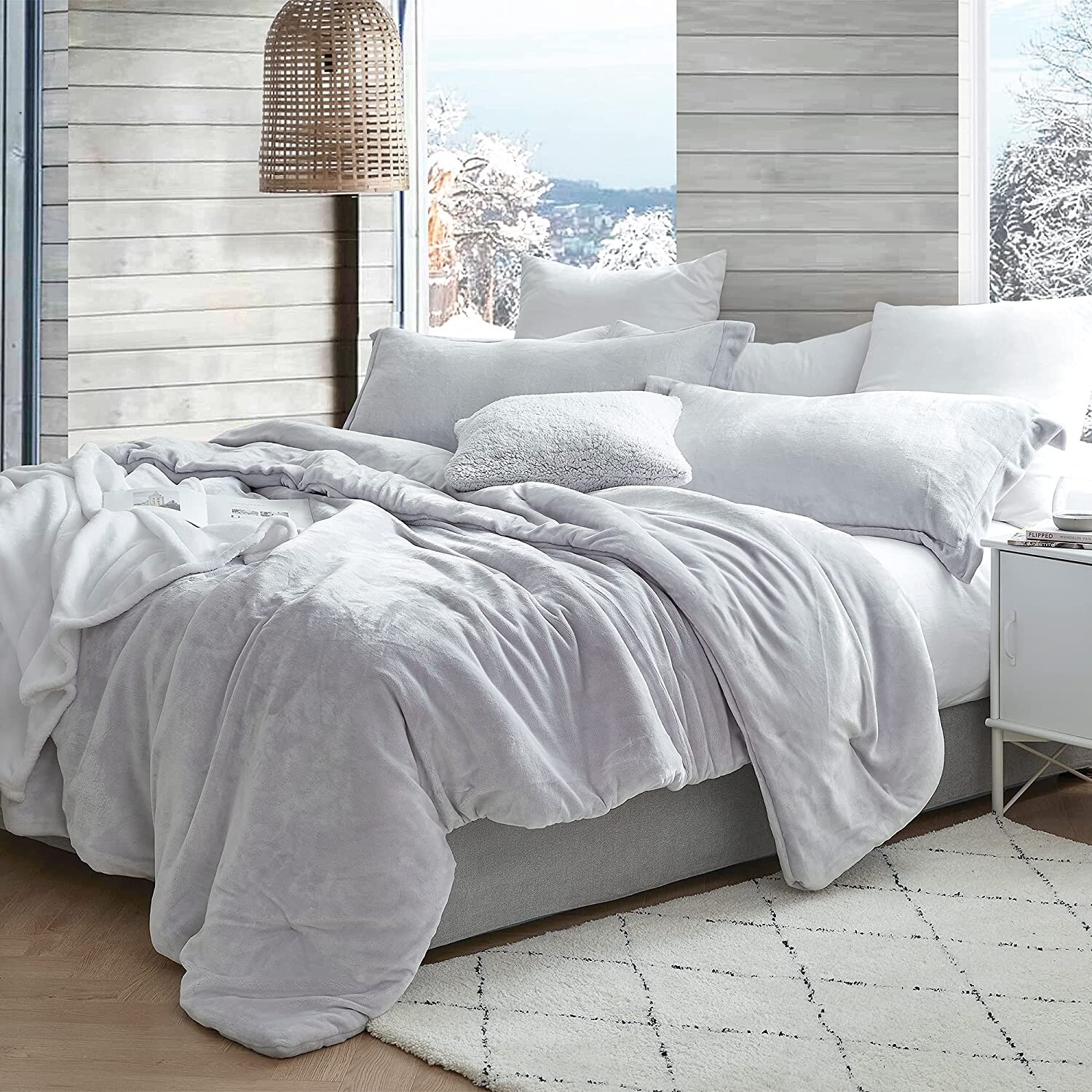 Snorze Cloud Comforter Set - Coma Inducer Oversized Bedding in True Blue - Oversized Alaskan King
