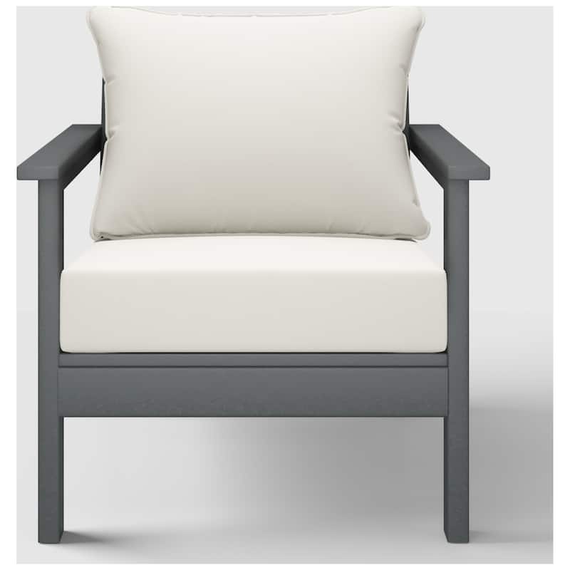 Birchwood All Weather HDPE Outdoor Patio Gray Deep Seating Conversation Set With Cushions (2-Piece)