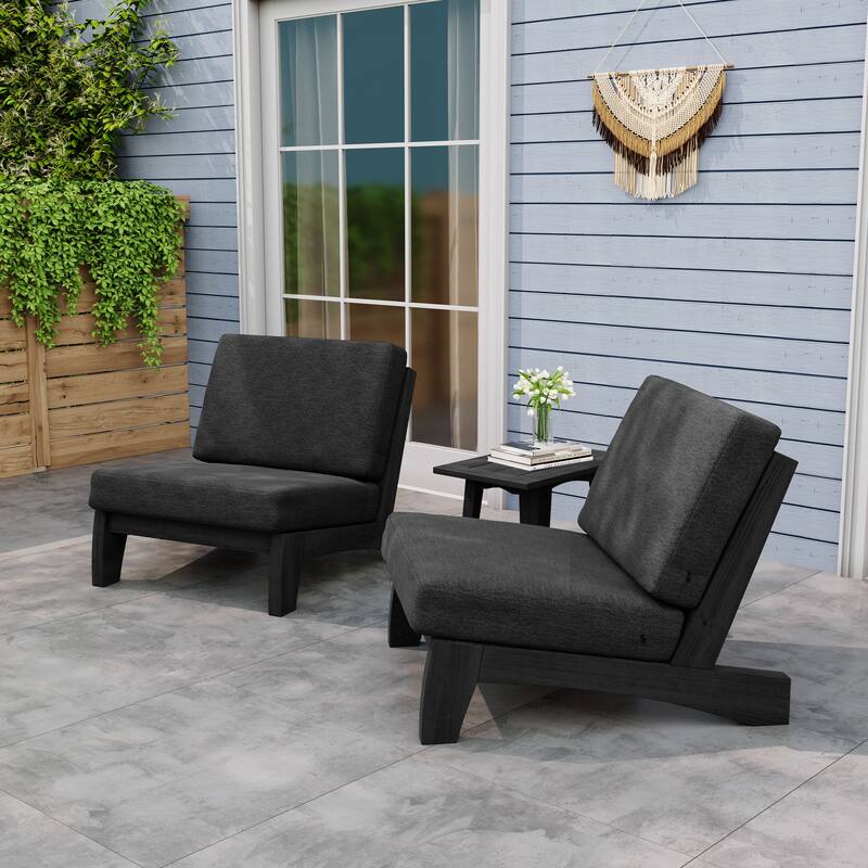 Outdoor Sectional Furniture Teak Conversation Set with Side Table