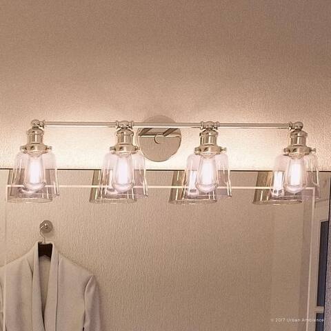 Luxury Industrial Chic Bathroom Vanity Light, 9"H x 31.5"W, with Modern Style, Nostalgic Design, Polished Nickel Finish