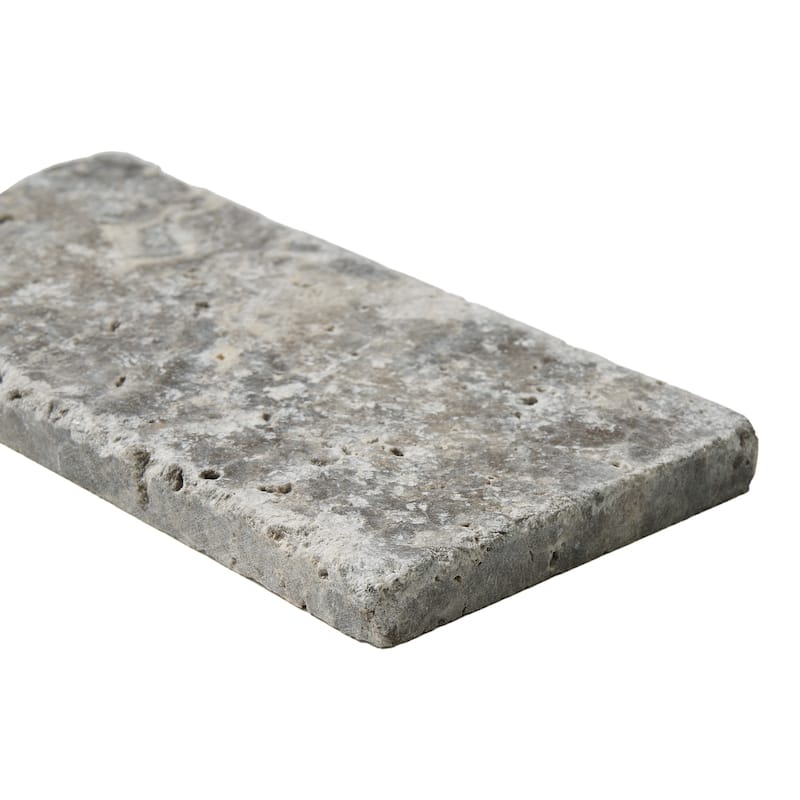 Argento Travertine 3" x 6" Tumbled Tile