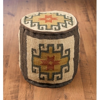 Aa Importing 48842 Round Kilim Pouf - 17 X 17 X 17 inches