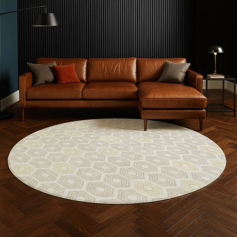 Machine Washable Indoor/ Outdoor Modern Hugoton Chantille Rug