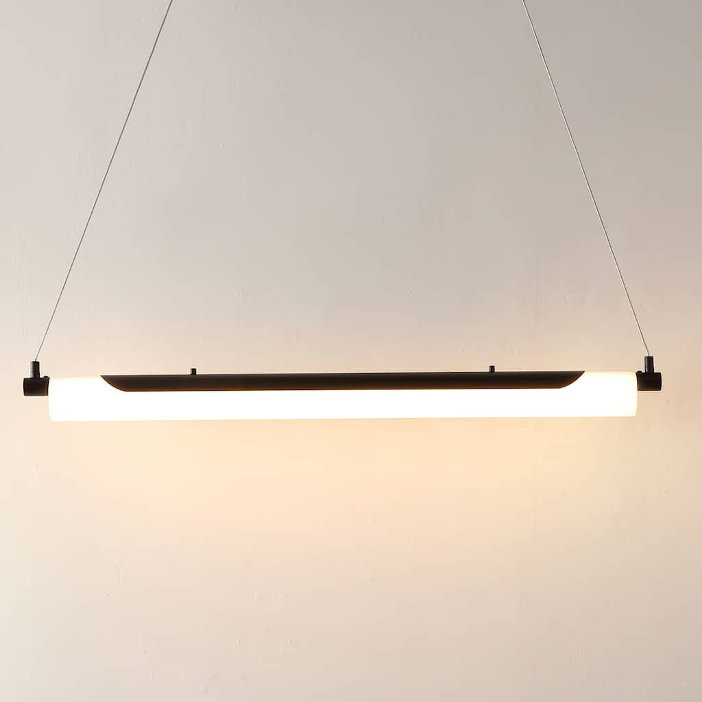 SAFAVIEH Lighting Gertraut 34" Modern & Contemporary Pendant - 34" W x 4" D x 76" H - Black - 34Wx4Dx76H