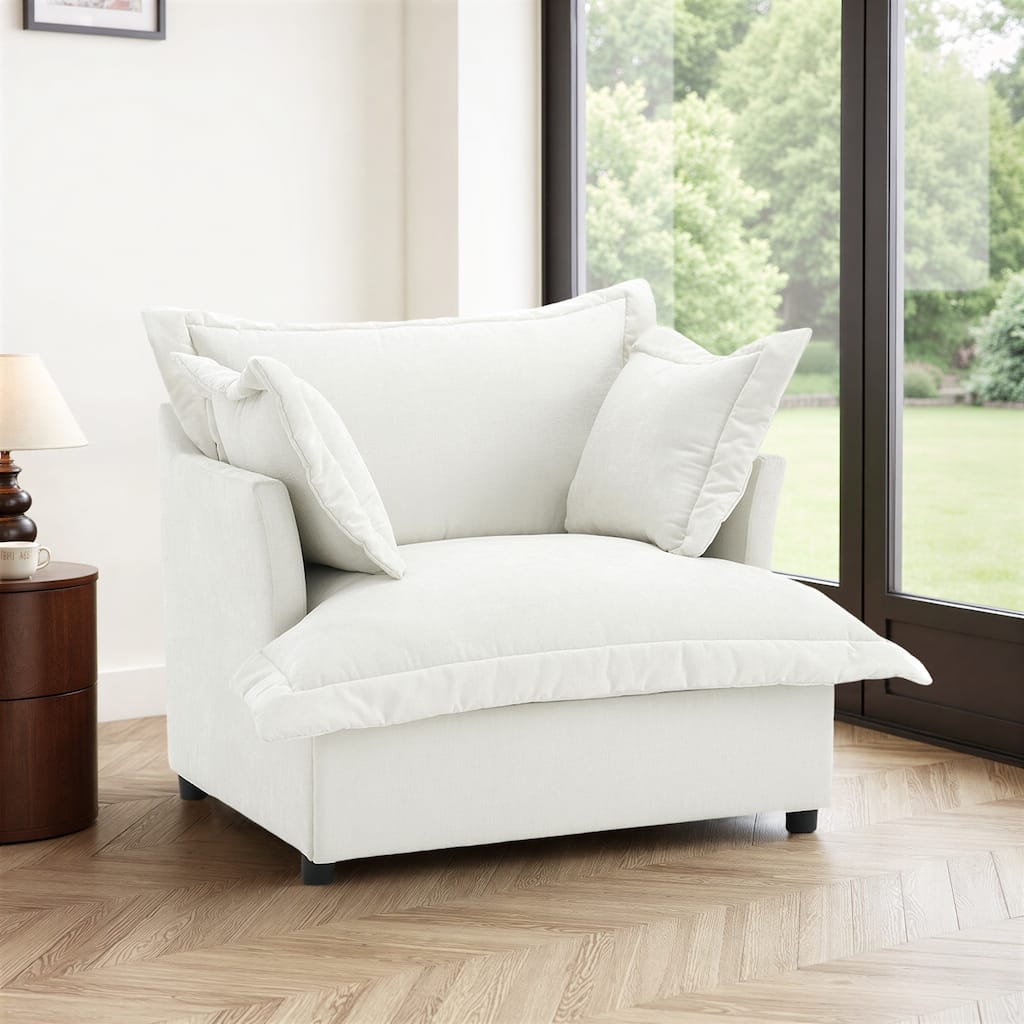 39"W Oversized Upholstered Chenille Comfy Cloud Accent Armchair