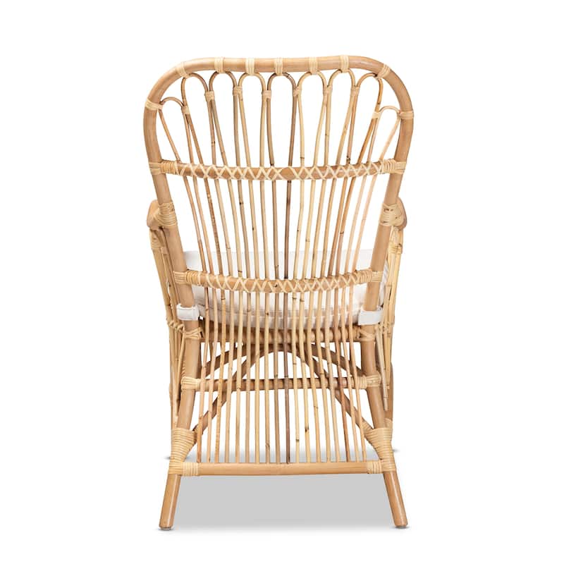 Aya Modern and Contemporary Natural Finished Rattan Armchair