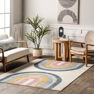 Nuloom Jerri Double Half Rainbow Kids Area Rug
