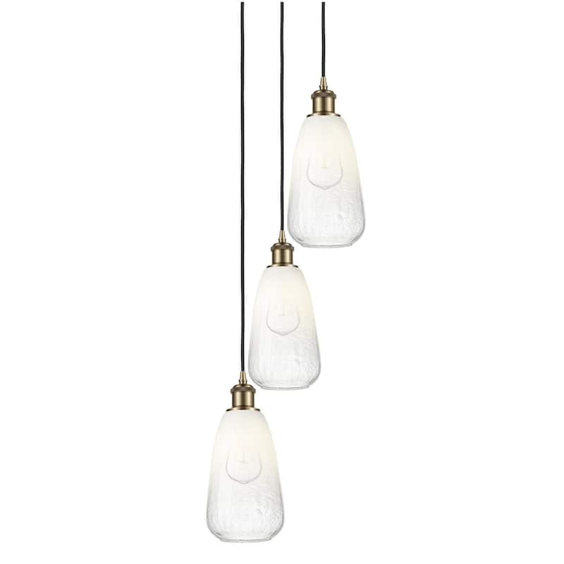 Innovations Lighting 113B-3P-40-13 Brookhaven Almond Pendant - Antique Brass / Opal