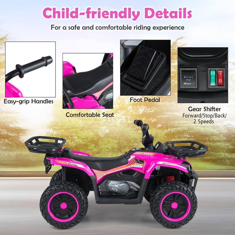 Gymax Electric ATV for Kids 24V 4-Wheeler Ride on Toy w/ Slow Start