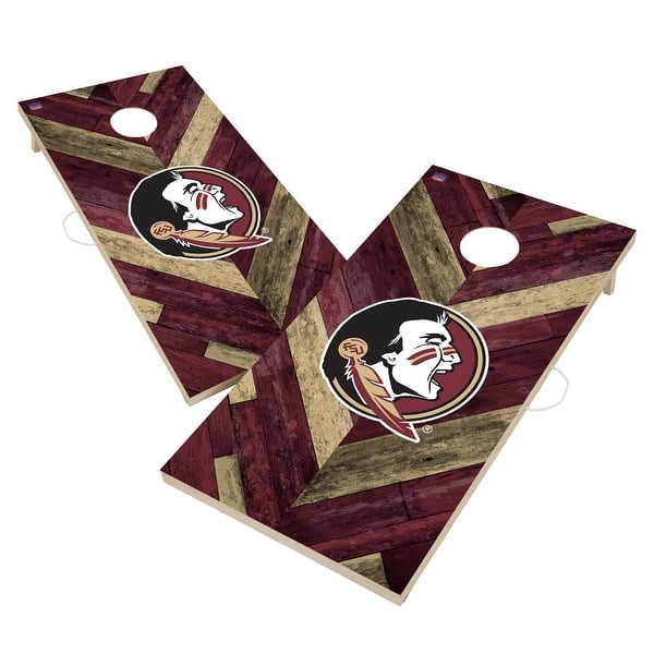 slide 2 of 5, Florida State University Seminoles FSU Cornhole Board Set Include Carrying Case
