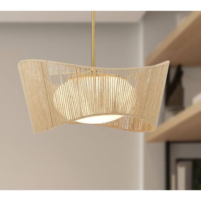 Minka Lavery 6576 Key Largo 1 Light 22" Wide Pendant with Natural Rope