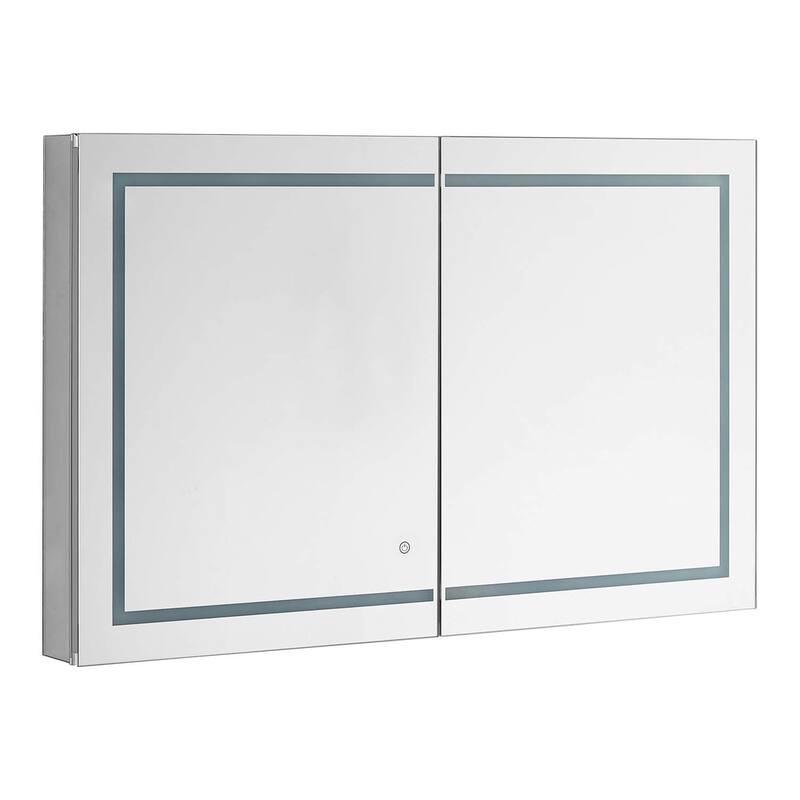 AQUADOM Royale Plus 48"x36"x5" LED Medicine Mirror Cabinet, Defogger, Dimmer, LED 3X Makeup Mirror, Outlets, Interior LED Light
