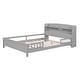 preview thumbnail 5 of 14, Full Size Bed Frame with Storage Headboard and Built-in LED Light, Wood Full Size Platform Bed with Fence Guardrails