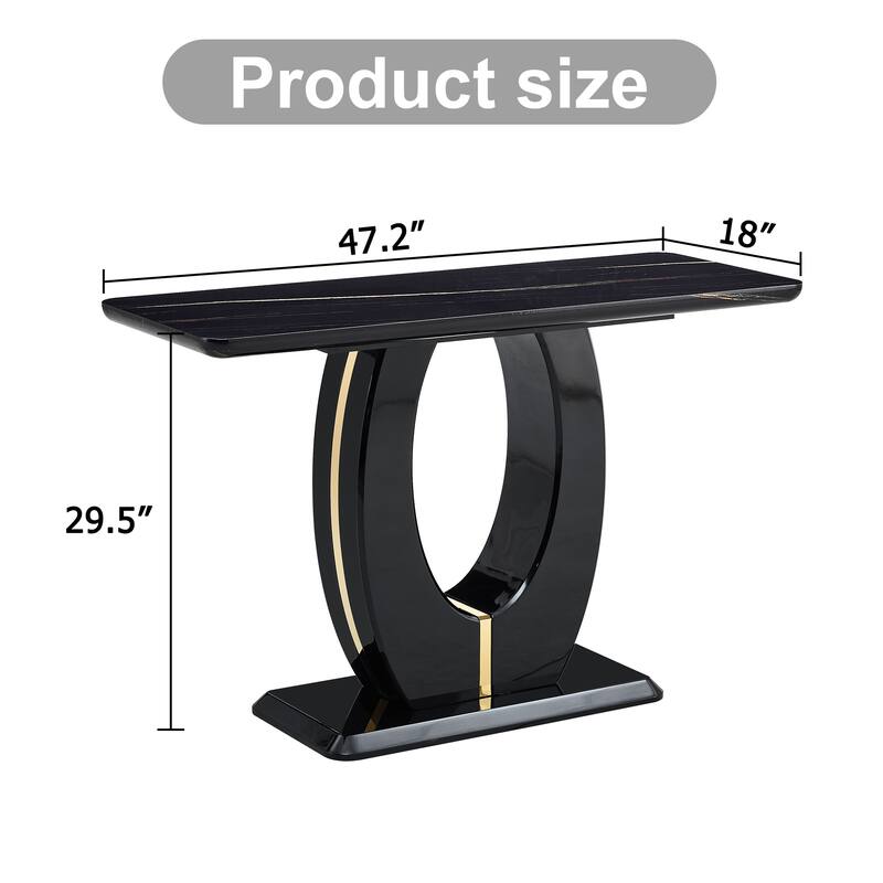 47.2 "x 18" x 29.5 "Modern minimalist striped MDF material rectangular counter dining table for bedroom bedside entrance