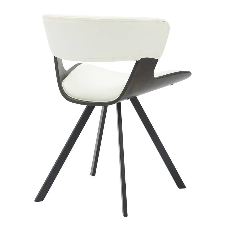 Nymia Upholstered Dining Chair with Saddle Seat - Velvet or Leather Accent Chair with Open Back and Iron Legs Set of 4