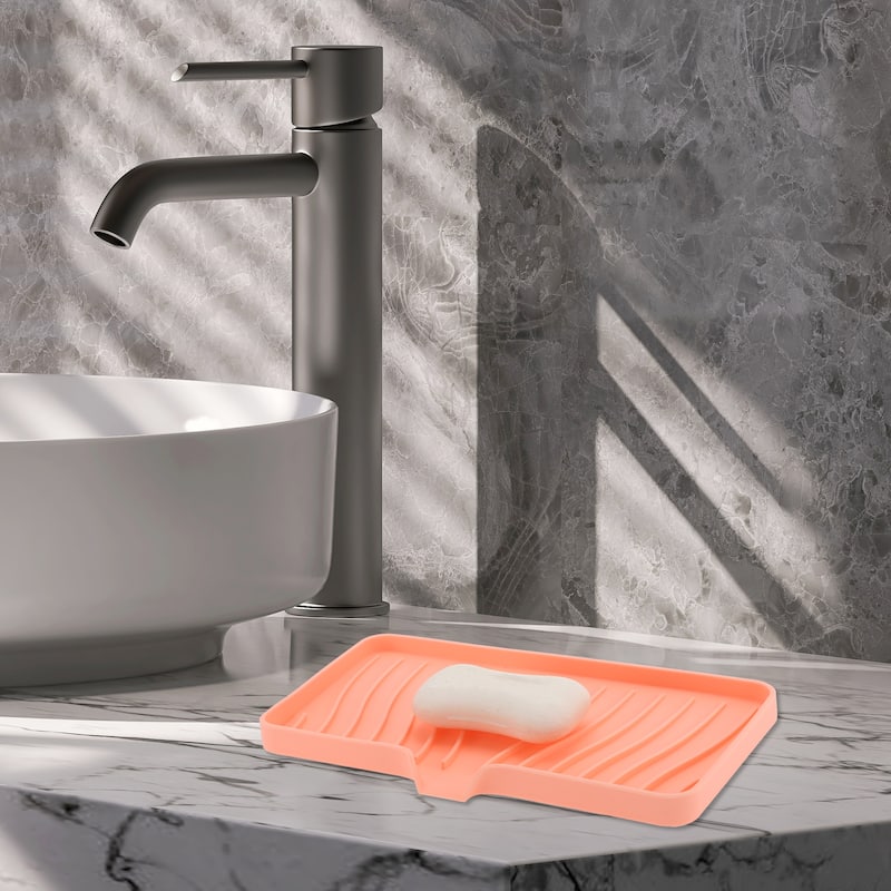 Waterproof Soap Holder with Draining for Bathroom 1 Pc - Pink - 10.04"x5.51"x0.79"