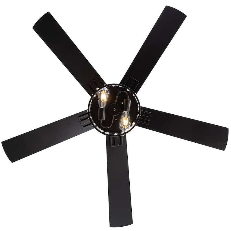 52-inch Reversible 5-Blade Caged Ceiling Fan with Remote and Light Kit