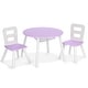 preview thumbnail 5 of 45, Costway Kids Wooden Round Table & 2 Chair Set w/ Center Mesh Storage - See Details Purple