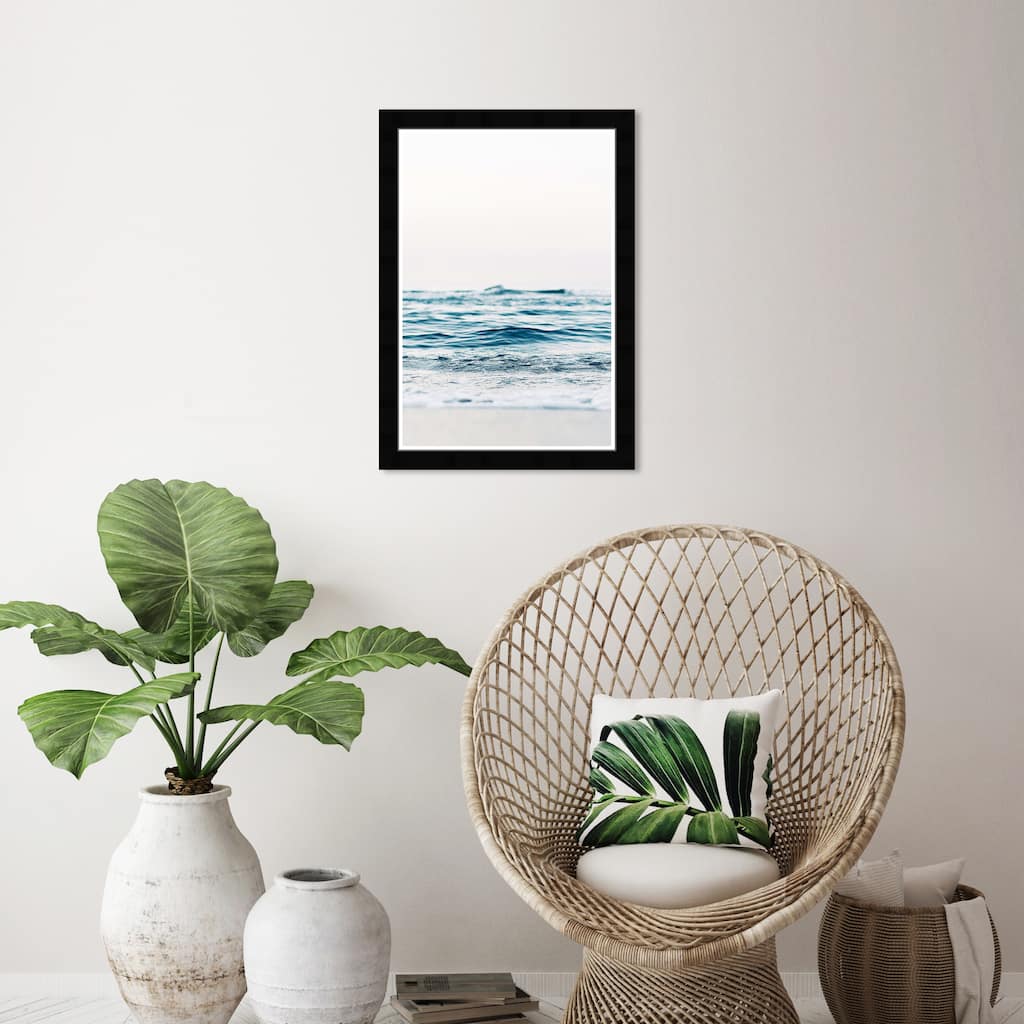 Wynwood Studio Prints Nautical and Coastal Mitad Sea Vertical Blue and Teal Nautical & Coastal Wall Art Canvas Print
