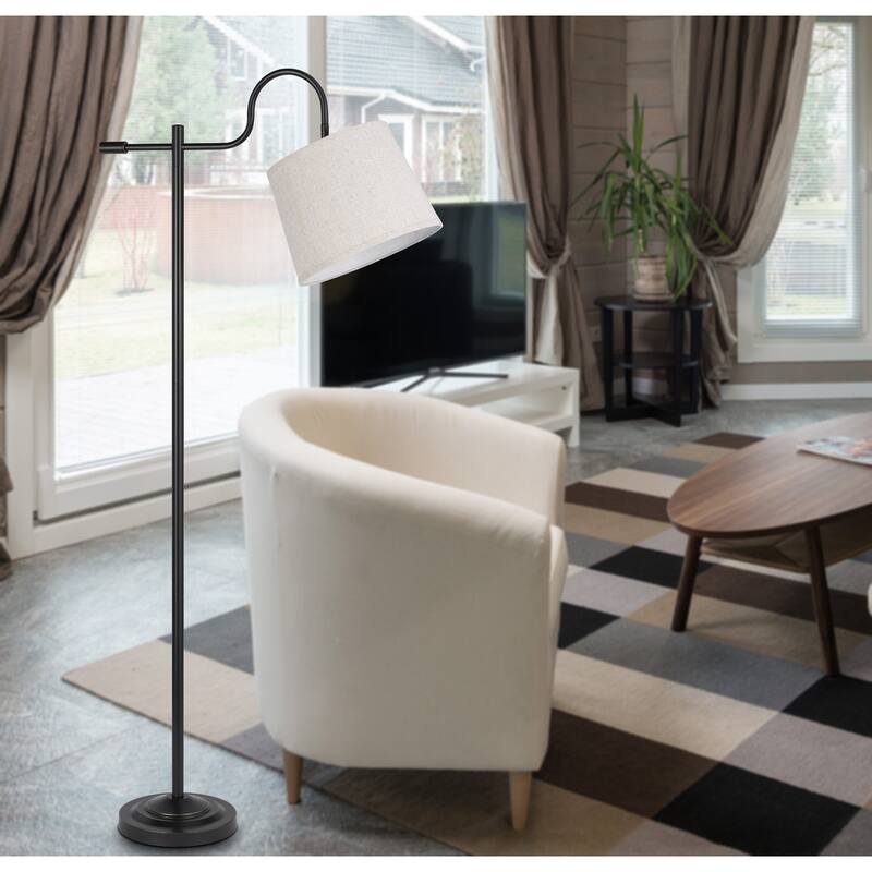 60W Rexburg metal downbridge floor lamp with adjustable shade