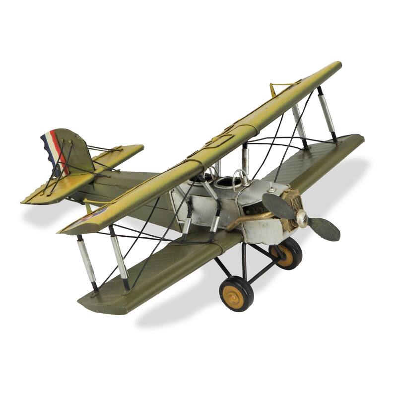 Multicolor Metal Yellow Brown Plane Model - Multi