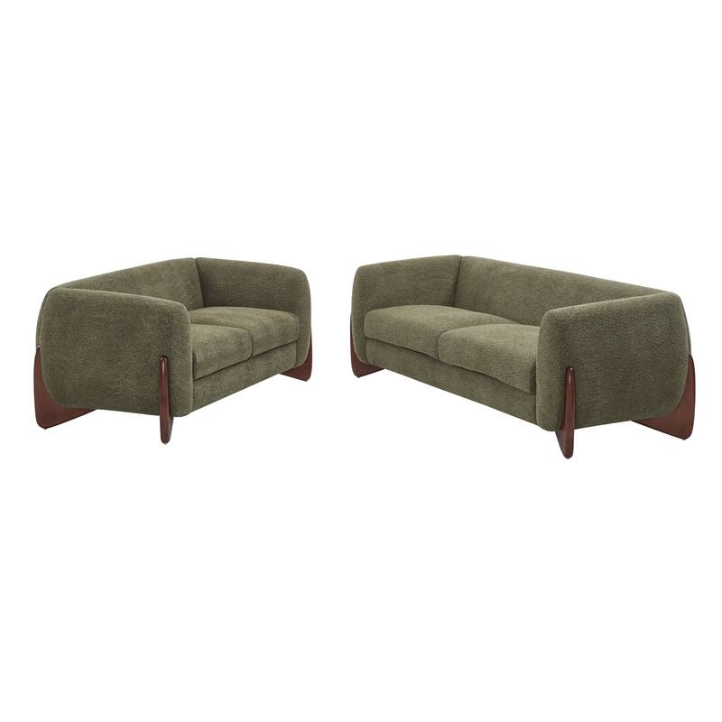 Arion Upholstered Boucle 2-Piece Living Room Sofa Set by Christopher Knight Home