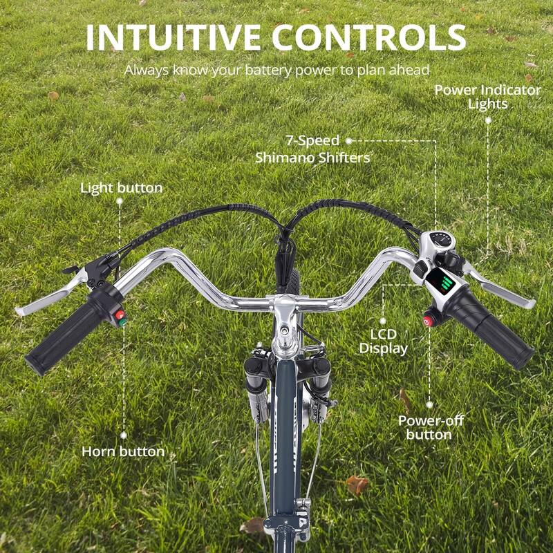 Electric Trike, 7-speed adult electric tricycle, folding electric tricycle with basket