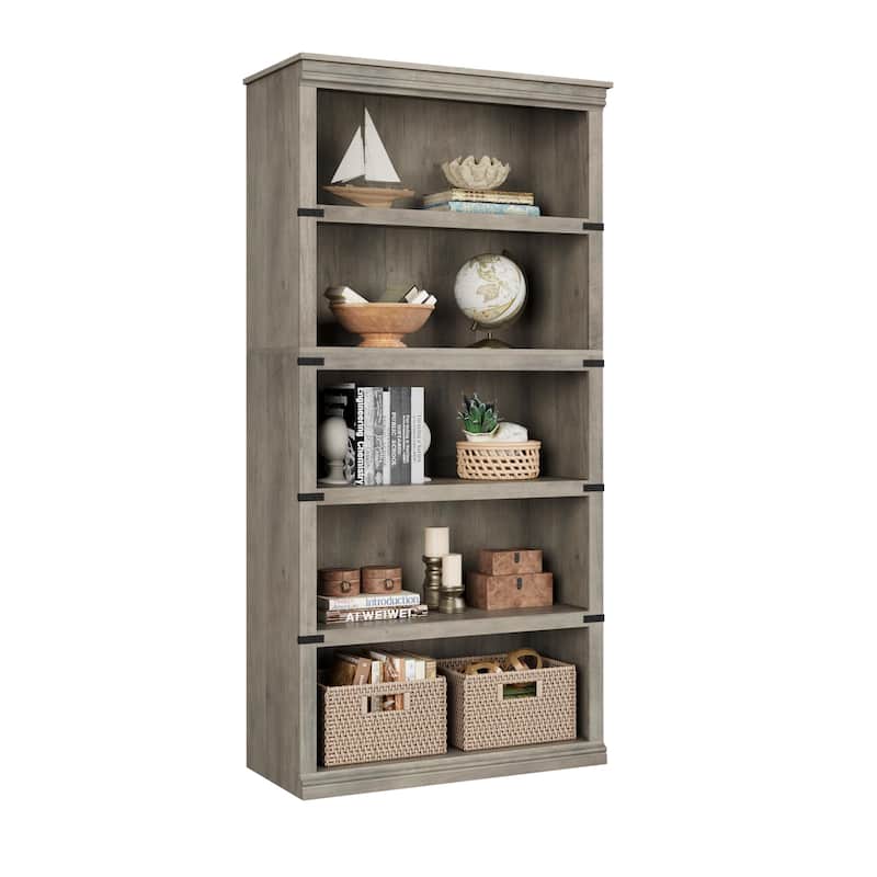 5 Tier Bookcase Modern Farmhouse Book Shelf