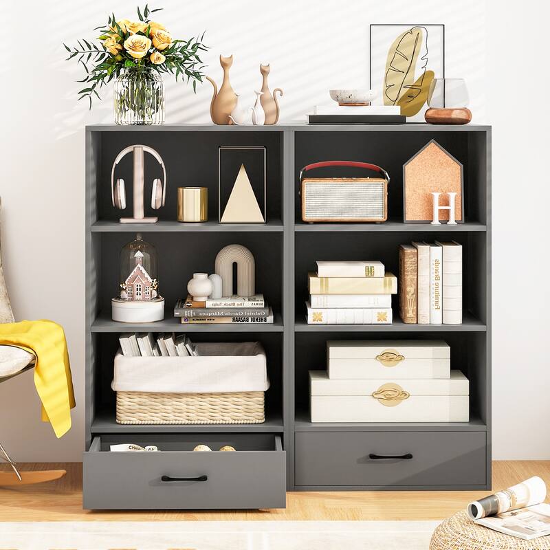 Costway 4-Tier Bookcase 48'' Display Bookshelf Storage Organizer with