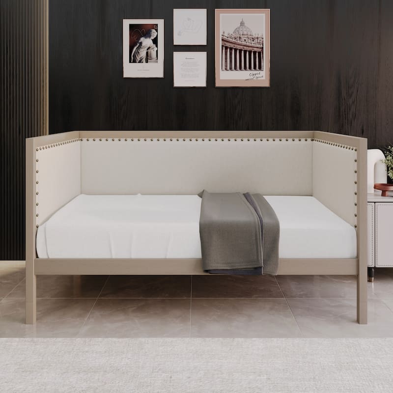 Clayfell Cairo Twin Upholstered Daybed - Warm Grey - Twin
