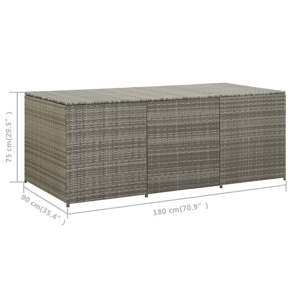 vidaXL Garden Storage Bench 47.2 Poly Rattan Outdoor Organizer