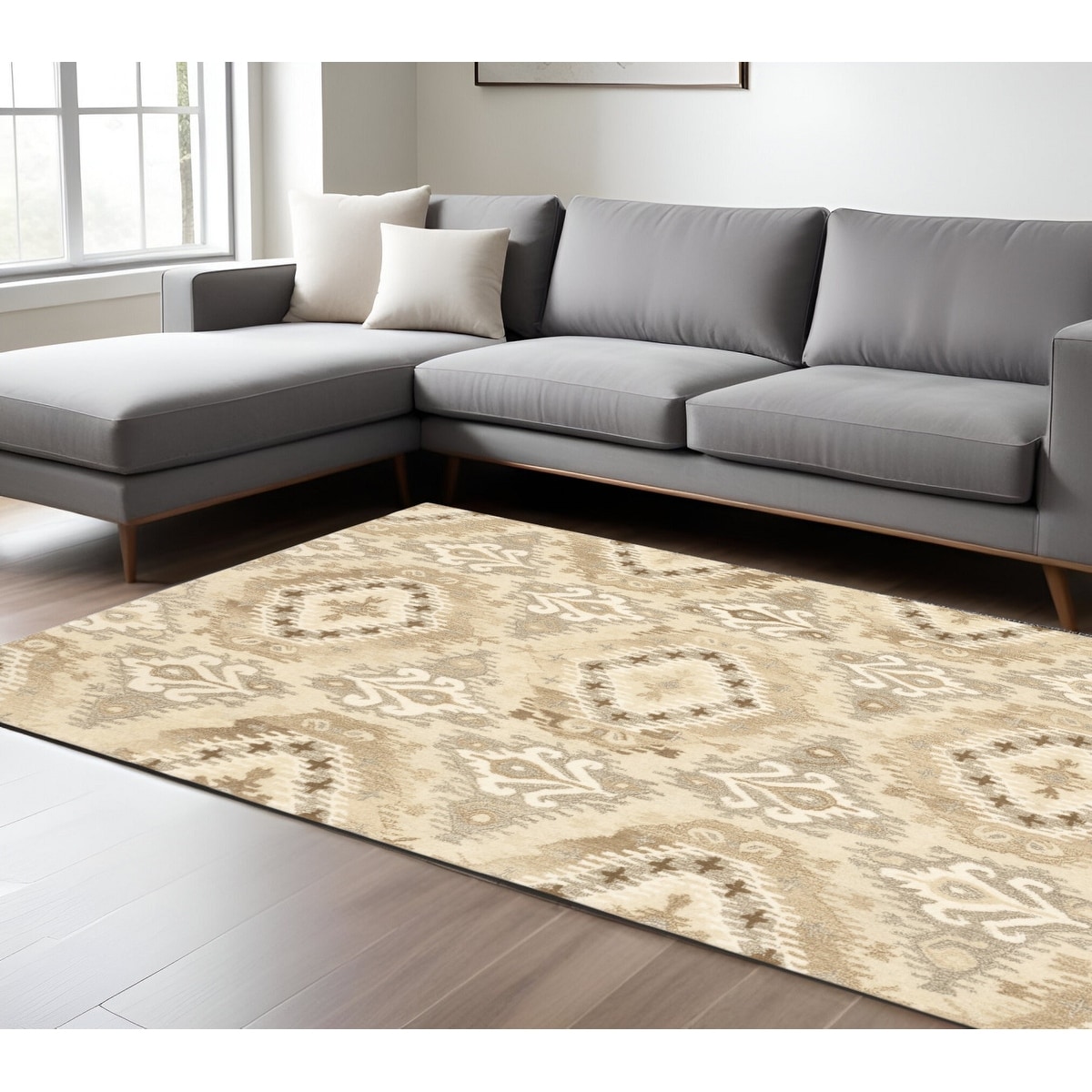 HomeRoots Eljo Abstract Scandinavian Rectangle Area Rug