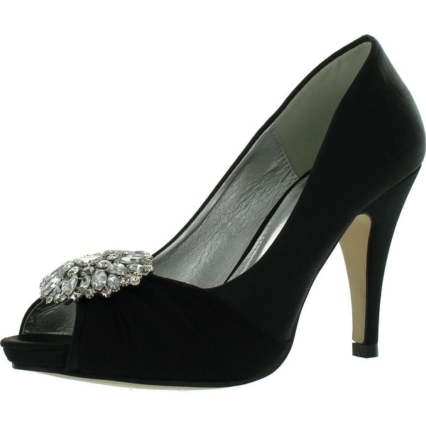 Styluxe Weedle-38 Womens Smooth Lining Shinning Gemstone Featured Front Heels