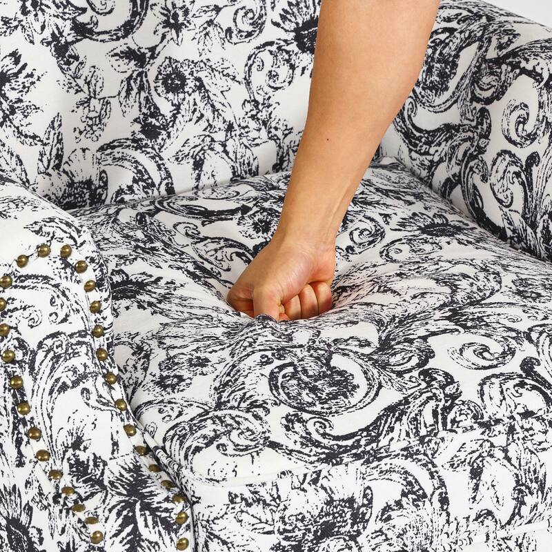 Wingback Accent Chair Nailhead Trim Living Room Reading Chair