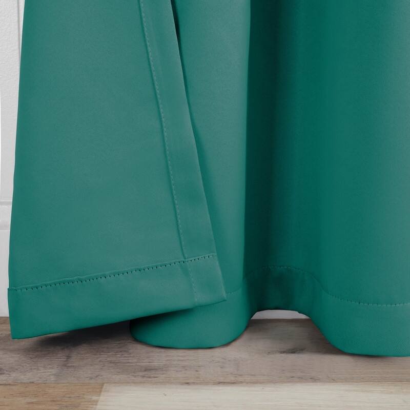 Superior Solid Machine Washable Room Darkening Grommet Blackout Curtains, Set of 2