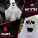 preview thumbnail 3 of 11, Haunted Hill Farm Life Size Animatronic Reaper, Indoor/Outdoor Halloween Decoration, Flashing White Eyes, Poseable, Battery