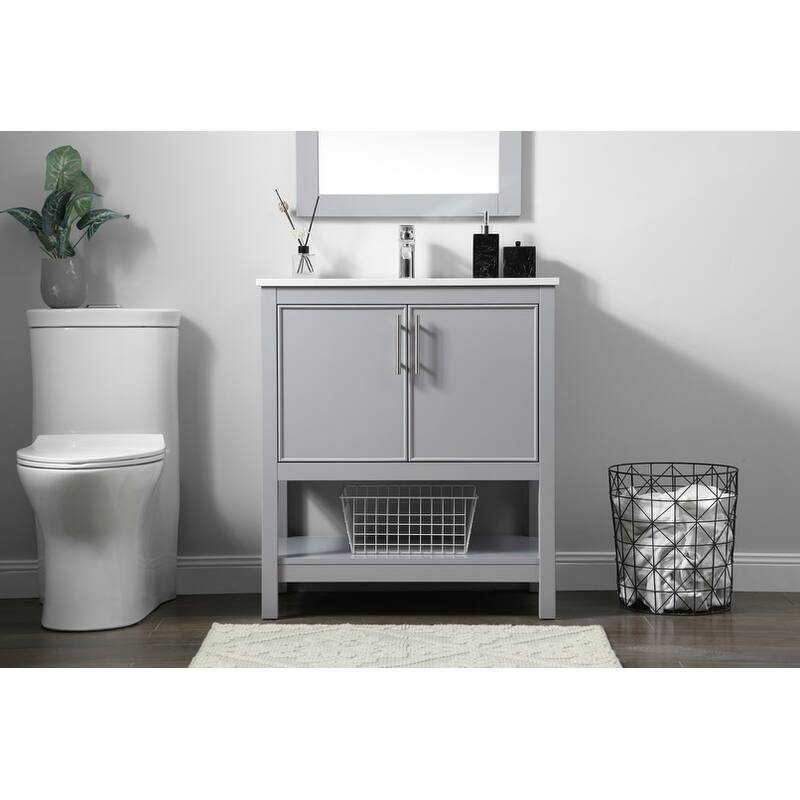 Elegant Lighting VF26630 Everett 30" Free Standing Single Basin Vanity