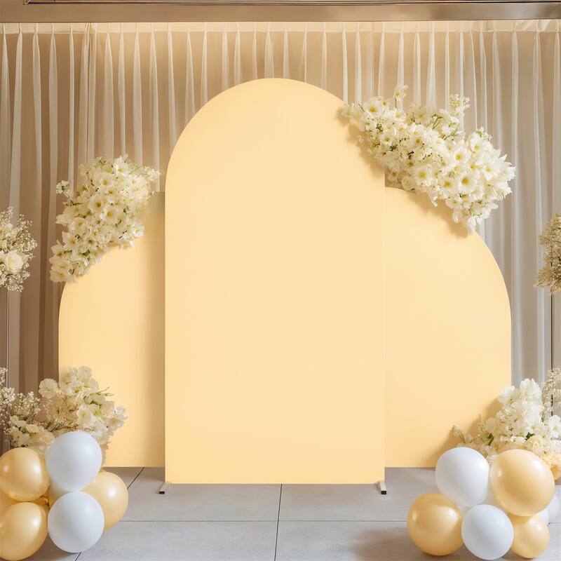Set Of 3 Wedding Arch Cover Dual-Sided Color Round Top and Half Moon Arch Stands Cover with Zipper