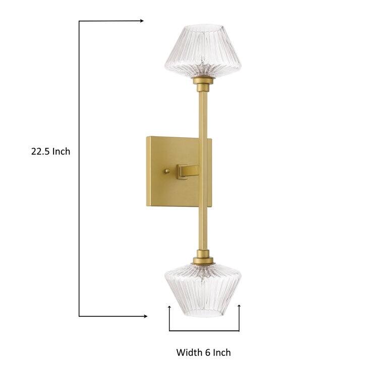 Vincenzina 2-light Modern Gold Sconce Dimmable Wall Torchiere with UL
