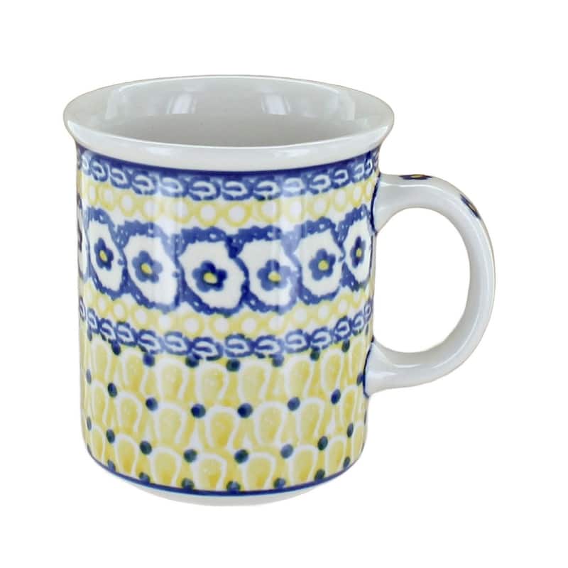 Blue Rose Polish Pottery 236 Ceramika Artystyczna Small Coffee Mug